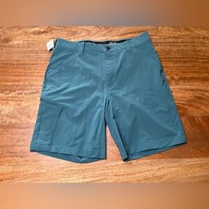 NWT Orvis Mens Traveler Chino Shorts Flat Front Fishing Outdoor Teal Size 32